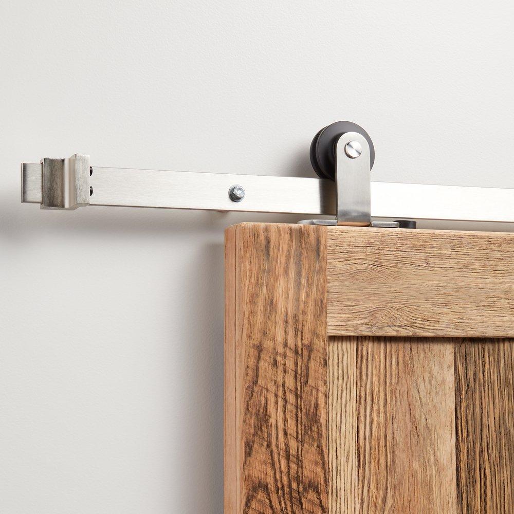 Miseno Stainless Steel 96 in. Barn Door Top Mount Sliding Track 