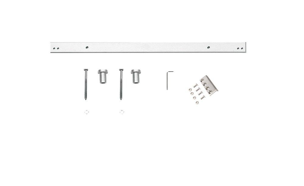 Satin Nickel 24 in. Barn Door Rail Extension Kit 