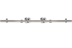 78 in. Stainless Steel Barn Door Rail Twin Wheel in Stainless