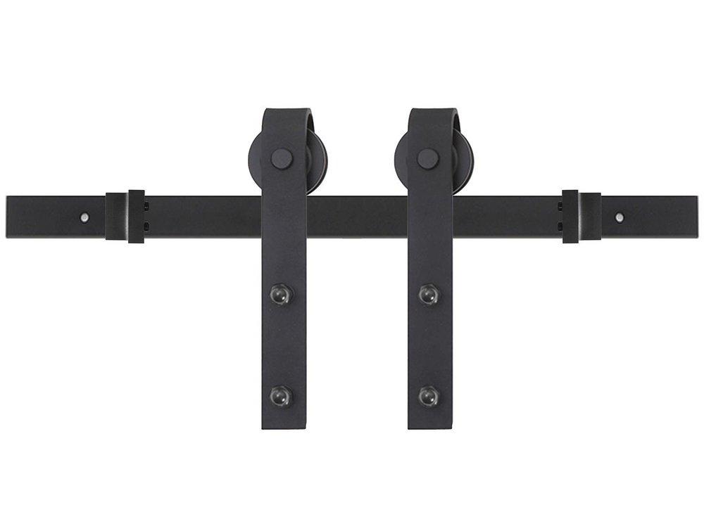 Black 120 in. 304 Stainless Steel Barn Door Bent Strap 