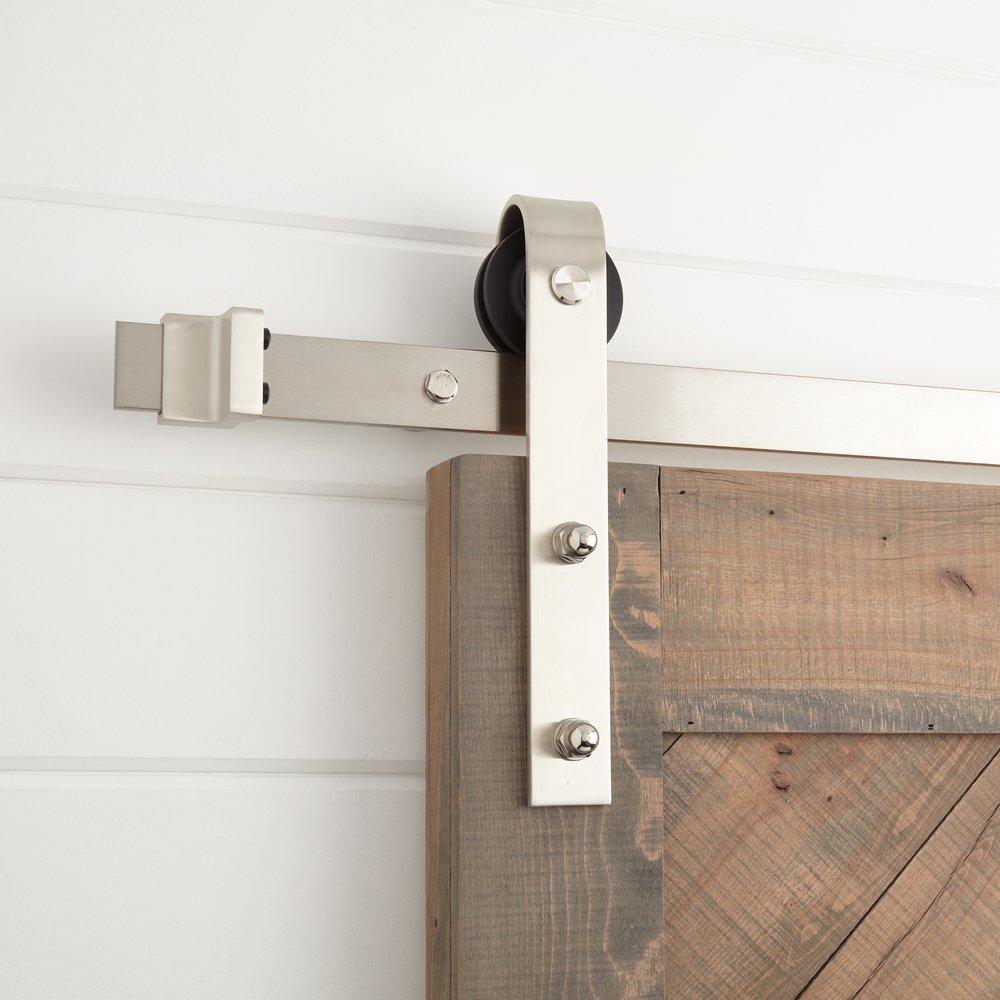 Satin Nickel 120 in. 304 Stainless Steel Barn Door Bent Strap 