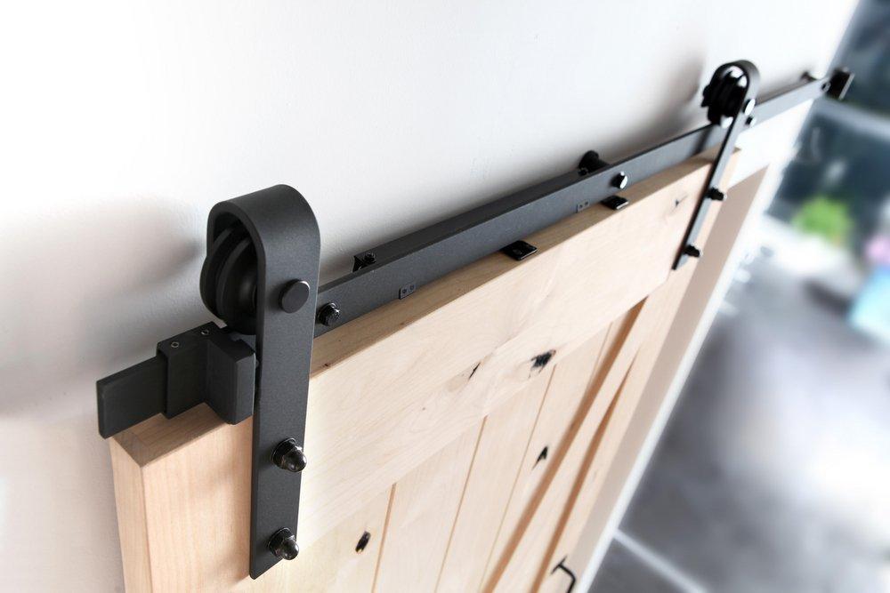 Black 96 in. Barn Door Bent Strap 
