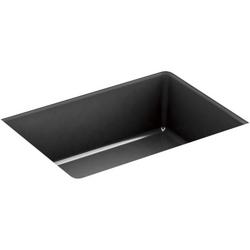 17-1/8 in. Undermount Rectangular Vitreous China Bathroom Sink in Black Black&trade;