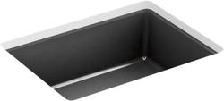 17-1/8 in. Undermount Rectangular Vitreous China Bathroom Sink in Black Black&trade;