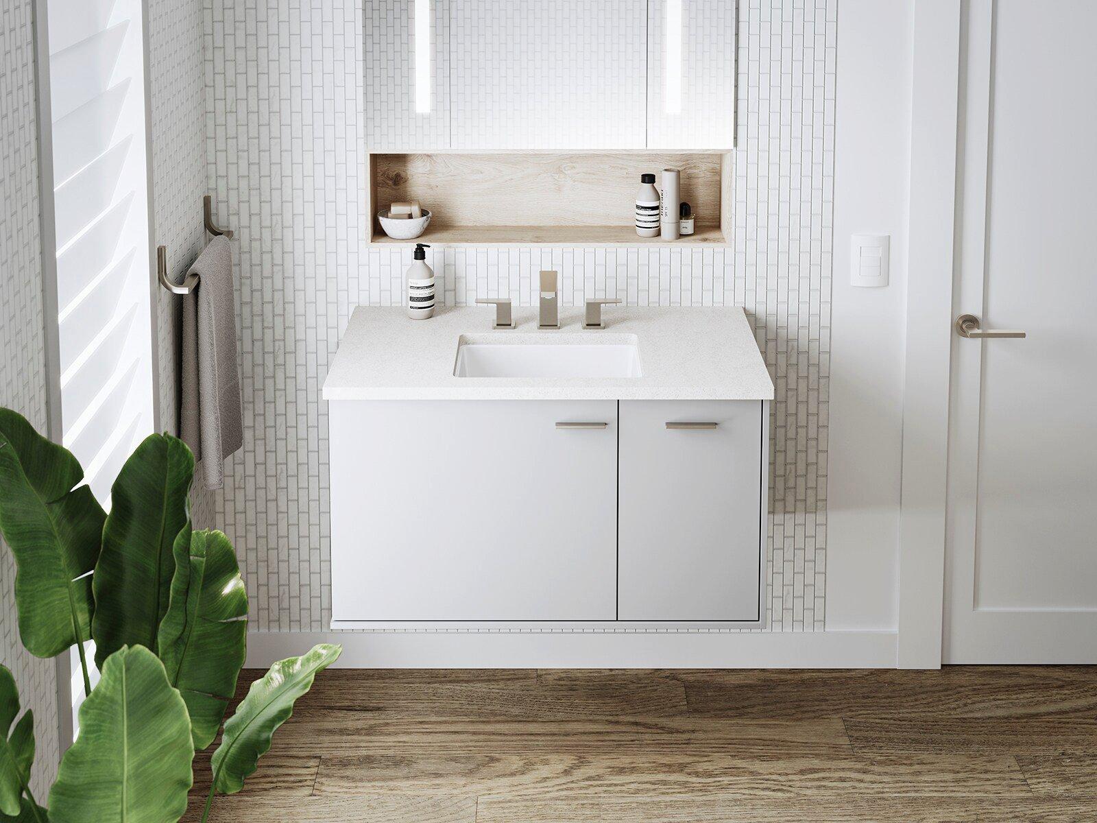 KOHLER White Undermount Bathroom Sink 