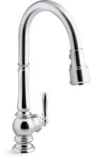 KOHLER Polished Chrome Single Handle Pull Down Kitchen Faucet 