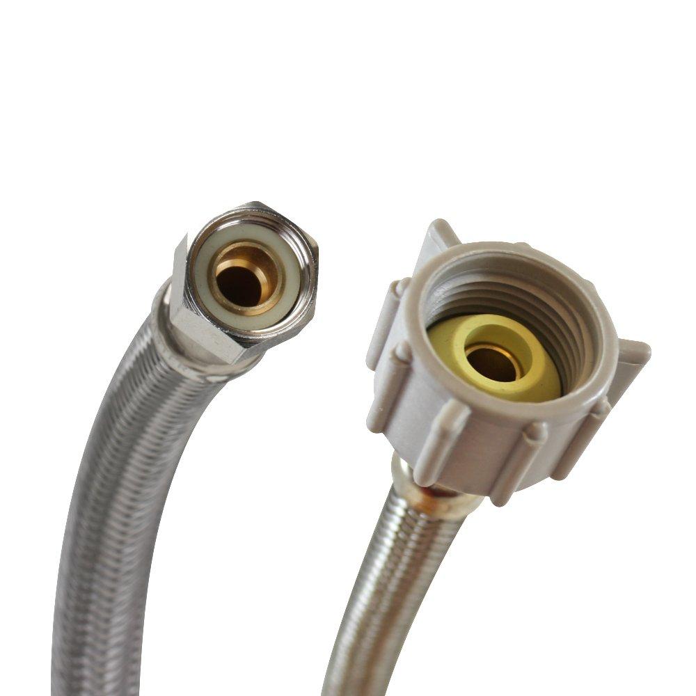 Fluidmaster Stainless Steel 3/8 in x 7/8 in. Braided Stainless Toilet Flexible Water Connector 
