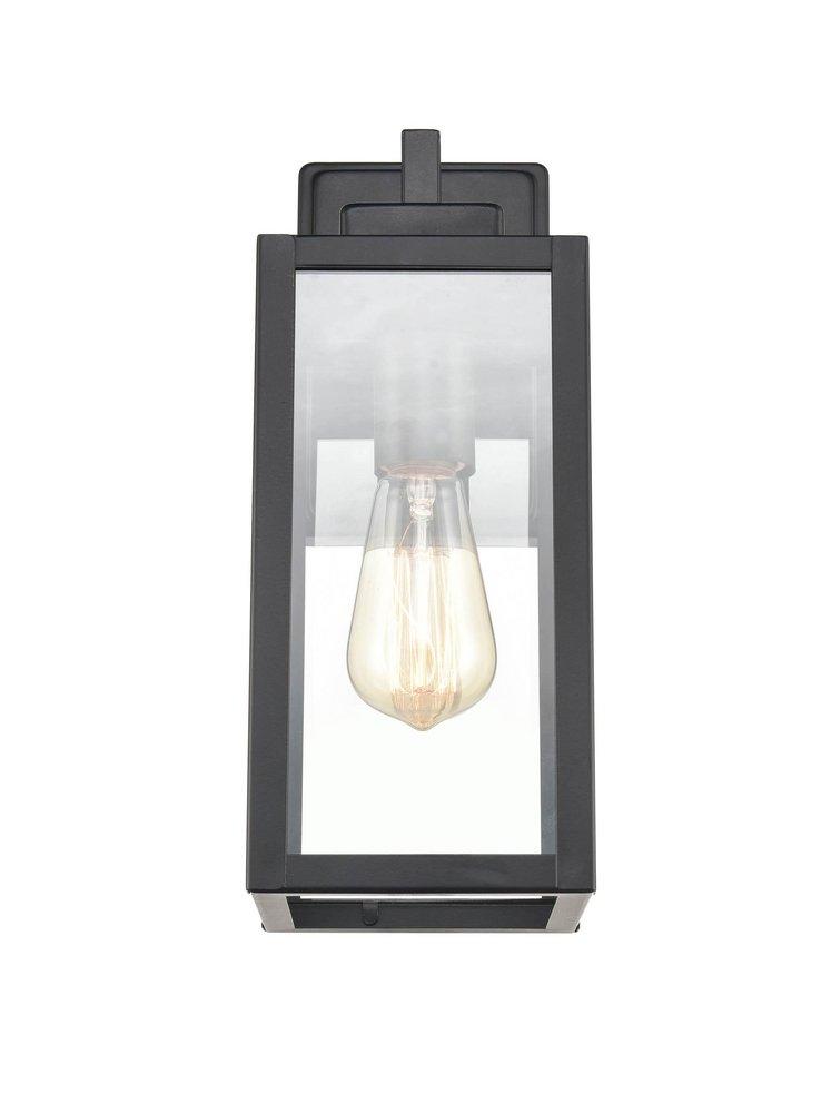 13 in. 1-Light Outdoor Wall Sconce in Powder Coated Black 