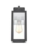 13 in. 1-Light Outdoor Wall Sconce in Powder Coated Black