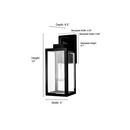 13 in. 1-Light Outdoor Wall Sconce in Powder Coated Black 