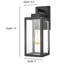 13 in. 1-Light Outdoor Wall Sconce in Powder Coated Black 