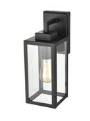 13 in. 1-Light Outdoor Wall Sconce in Powder Coated Black 