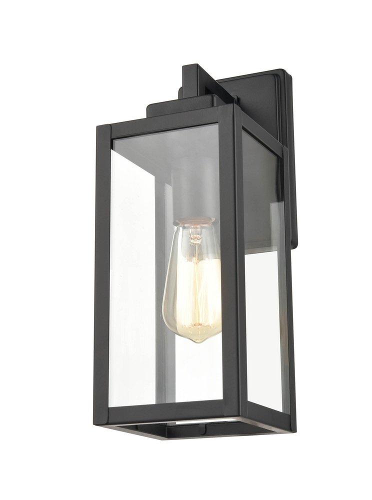 13 in. 1-Light Outdoor Wall Sconce in Powder Coated Black 