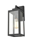 13 in. 1-Light Outdoor Wall Sconce in Powder Coated Black 