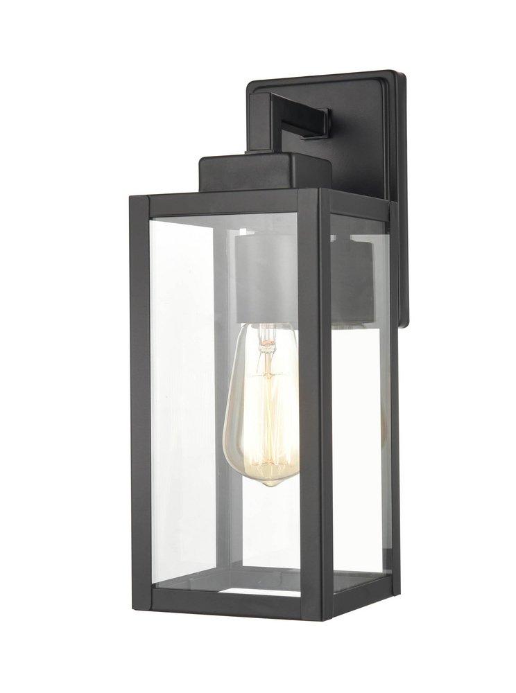 13 in. 1-Light Outdoor Wall Sconce in Powder Coated Black 
