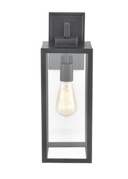17 in. 1-Light Outdoor Wall Sconce in Powder Coated Black