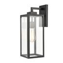17 in. 1-Light Outdoor Wall Sconce in Powder Coated Black 