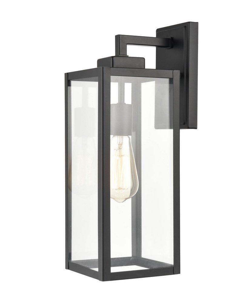 17 in. 1-Light Outdoor Wall Sconce in Powder Coated Black 