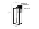17 in. 1-Light Outdoor Wall Sconce in Powder Coated Black 