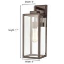 17 in. 1-Light Outdoor Wall Sconce in Powder Coated Black 