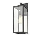 17 in. 1-Light Outdoor Wall Sconce in Powder Coated Black 