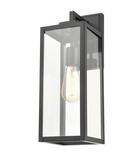 17 in. 1-Light Outdoor Wall Sconce in Powder Coated Black 