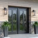 17 in. 1-Light Outdoor Wall Sconce in Powder Coated Black 