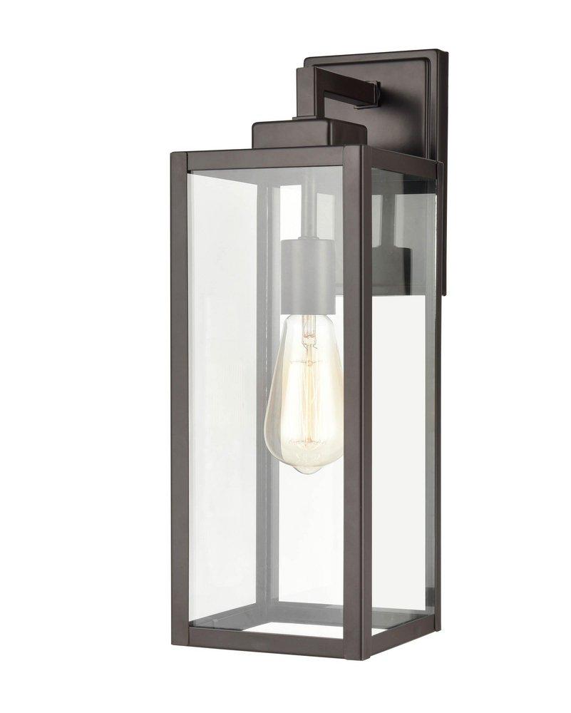 17 in. 1-Light Outdoor Wall Sconce in Powder Coated Bronze 