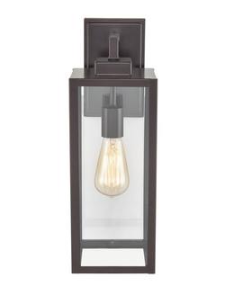 17 in. 1-Light Outdoor Wall Sconce in Powder Coated Bronze