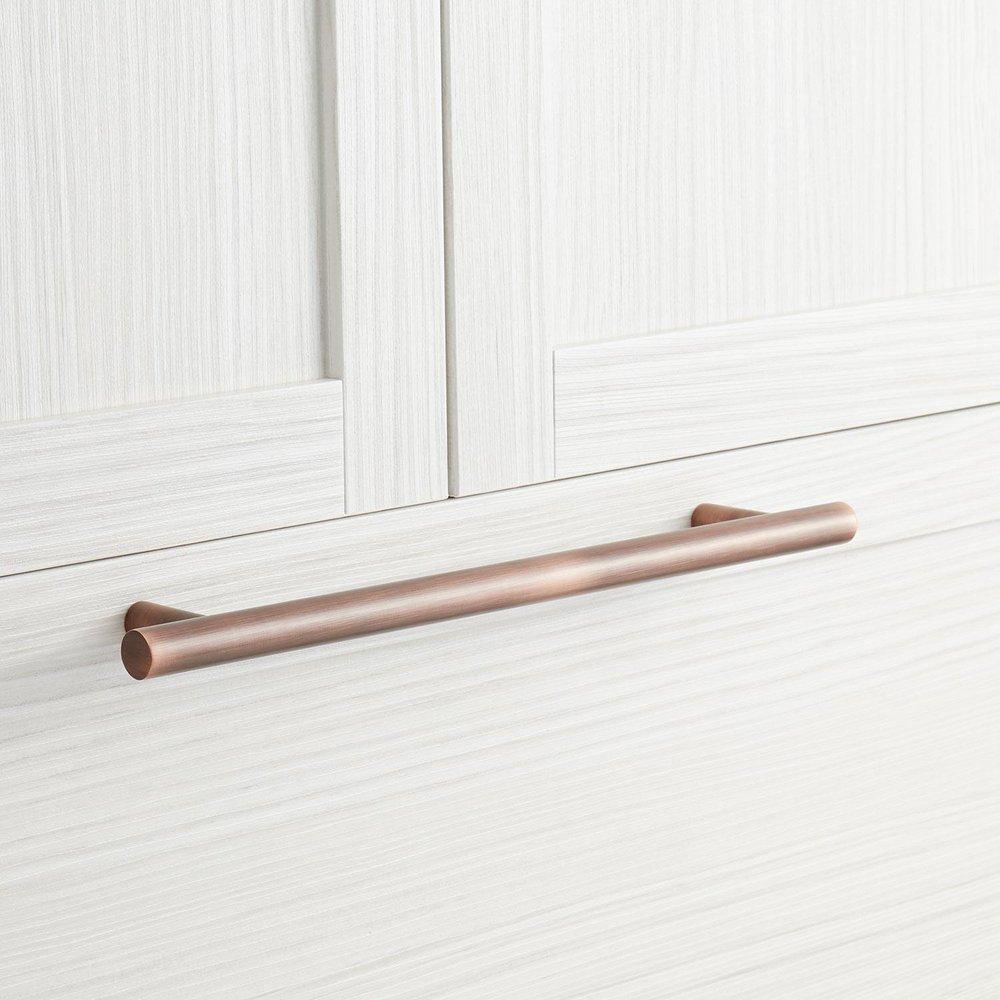 Signature Hardware Antique Copper 15 in. Cylinder Appliance Pull 