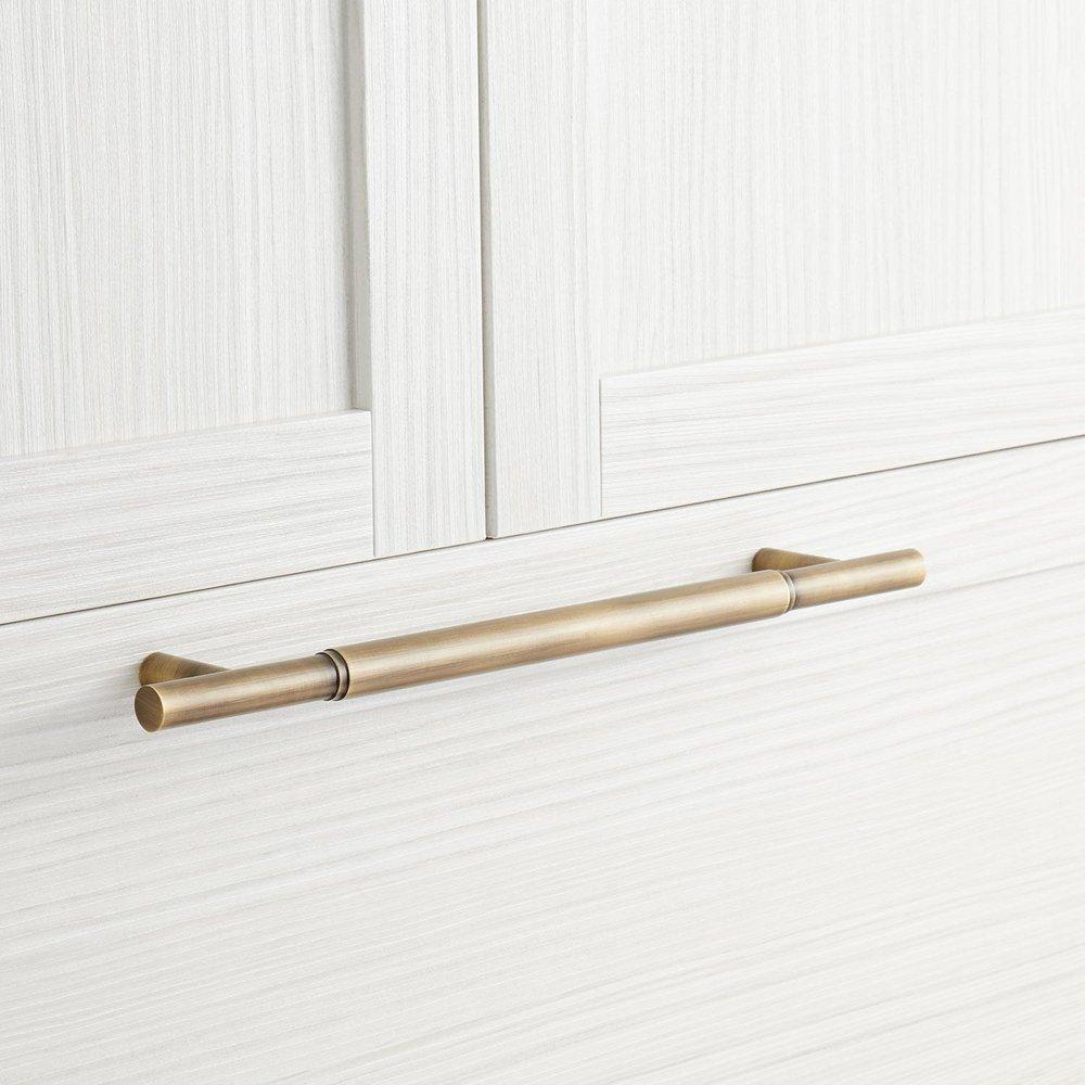 Signature Hardware Antique Brass 21 in. Cylinder Appliance Pull 