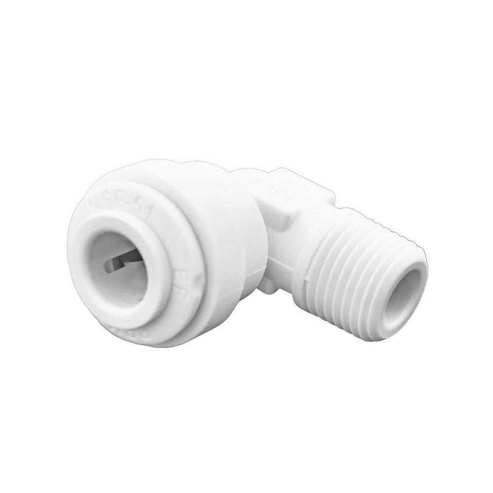 John Guest White OD Tube x NPTF Plastic 90 Degree Reducing Rigid Elbow 