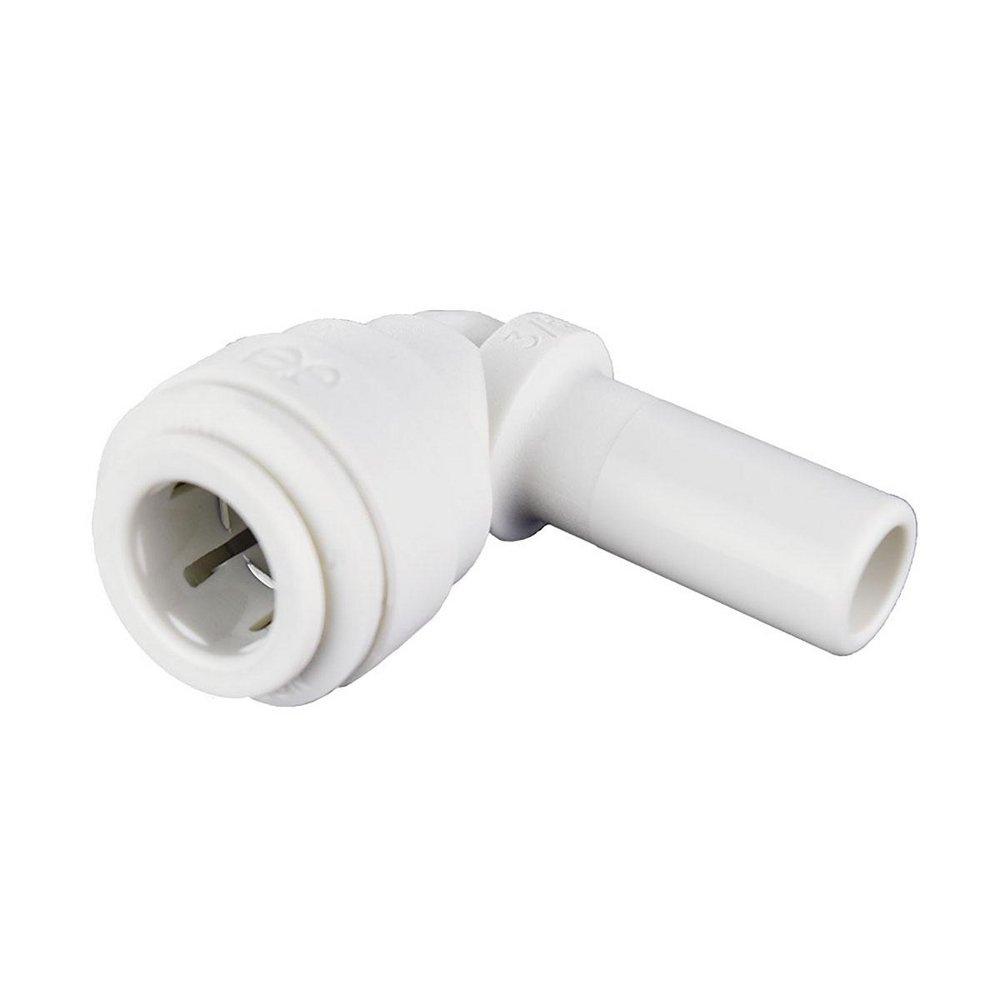 John Guest White OD Stem x OD Tube Plastic 90 Degree Stem Elbow 