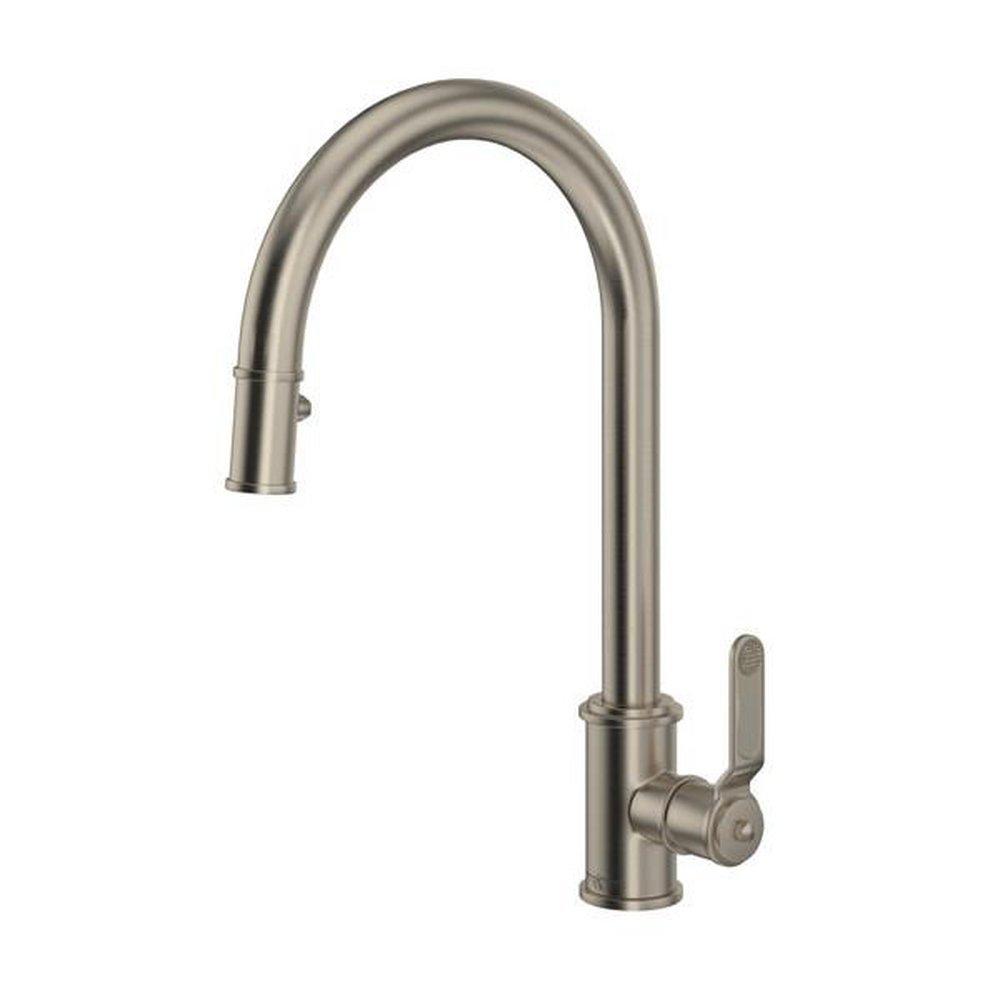 Perrin & Rowe Satin Nickel Pull Down Monoblock Kitchen Faucet 