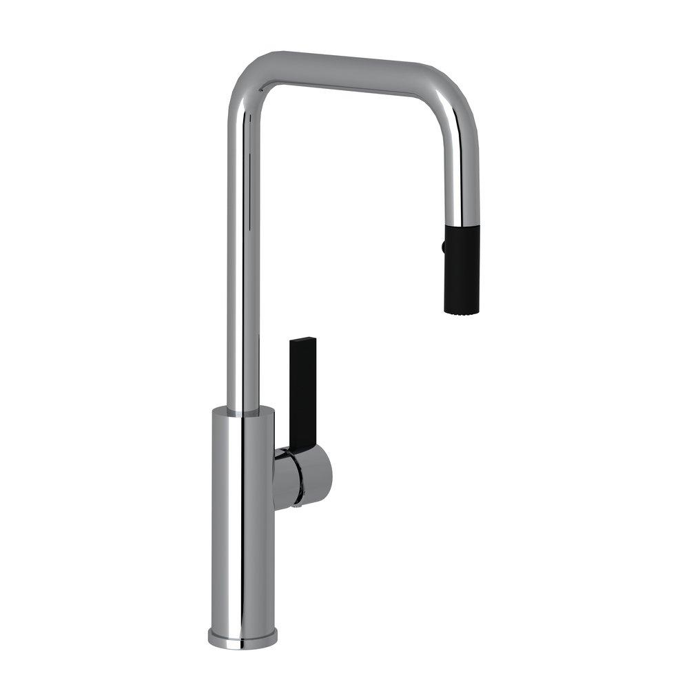 ROHL® Polished Chrome Single Handle Pull Down Kitchen Faucet 