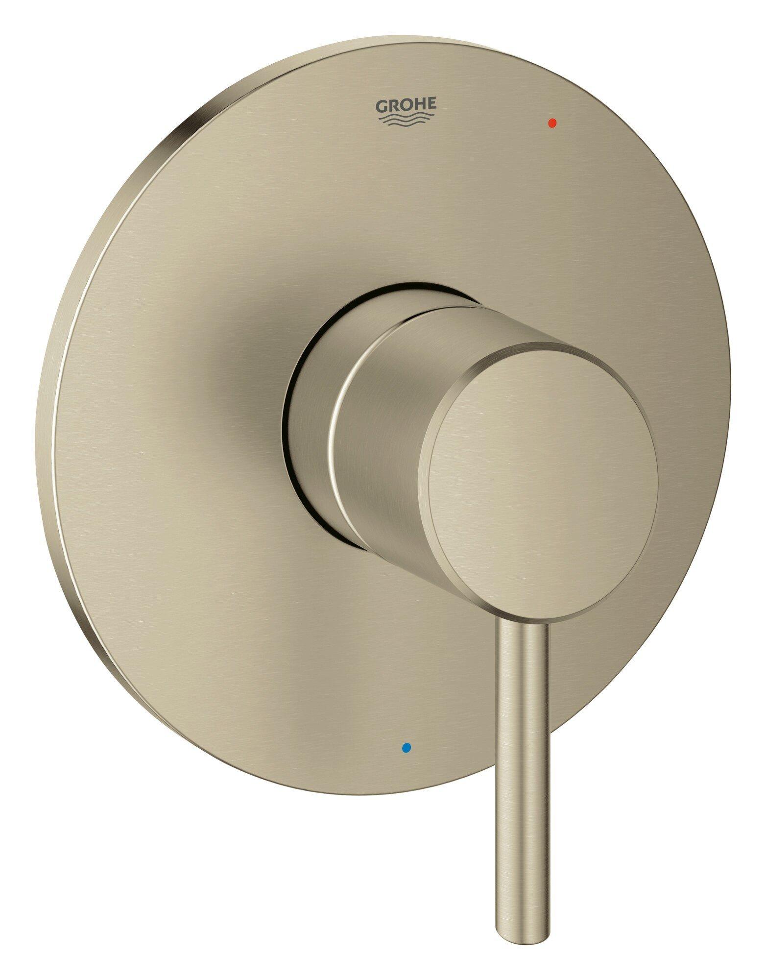 GROHE Brushed Nickel Infinity Finish Single Handle Pressure Balancing Valve Trim 