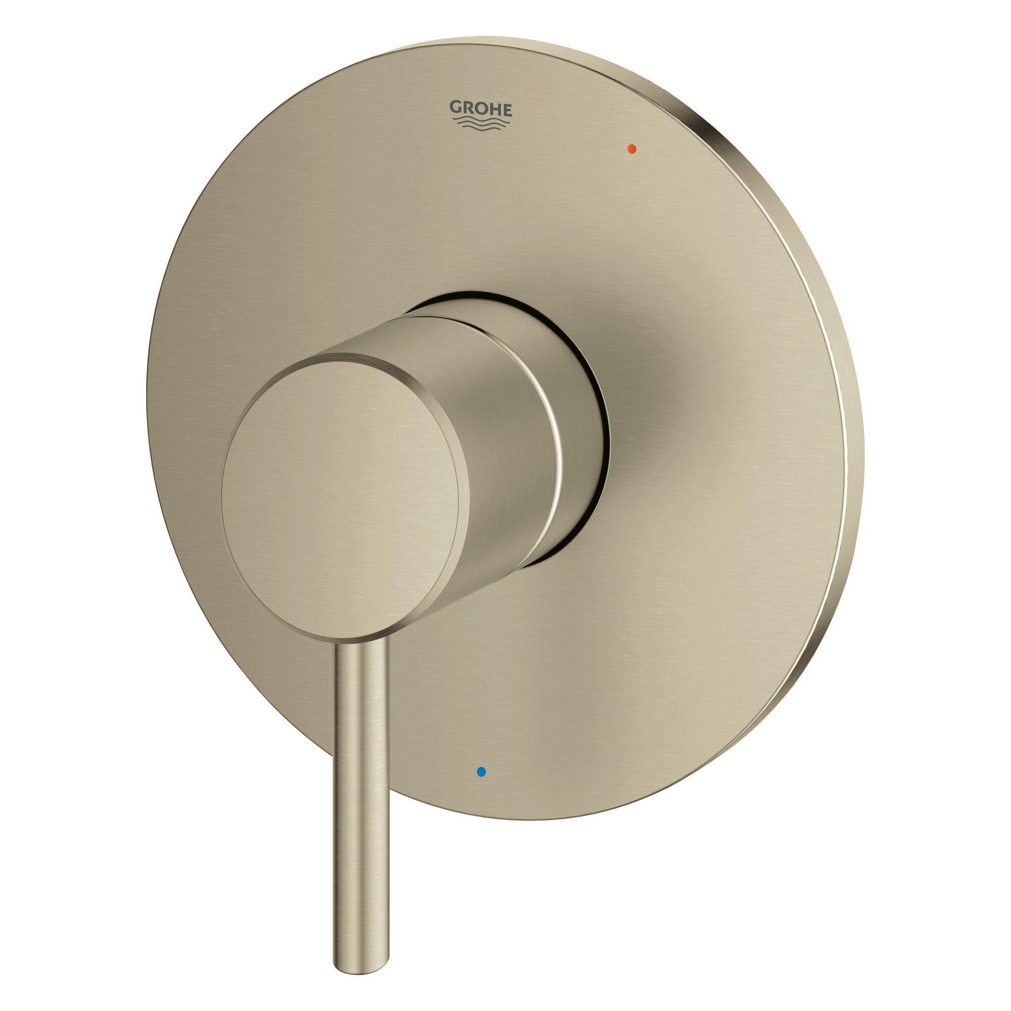 GROHE Brushed Nickel Infinity Finish Single Handle Pressure Balancing Valve Trim 