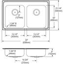Dayton Elite Satin 33 x 22 in. Stainless Steel Double Bowl Drop-in Kitchen Sink in Elite Satin 
