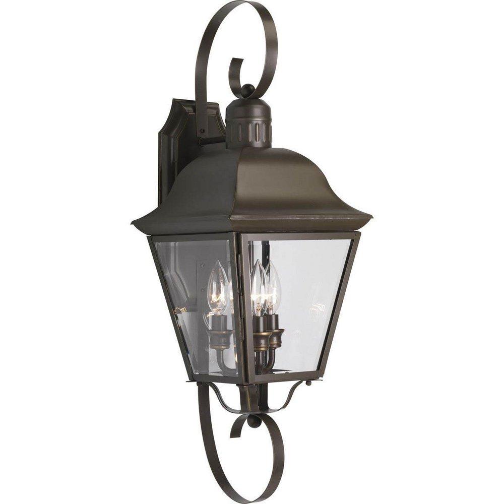 Progress Lighting Antique Bronze 26 in. 60W 3-Light Outdoor Wall Lantern 