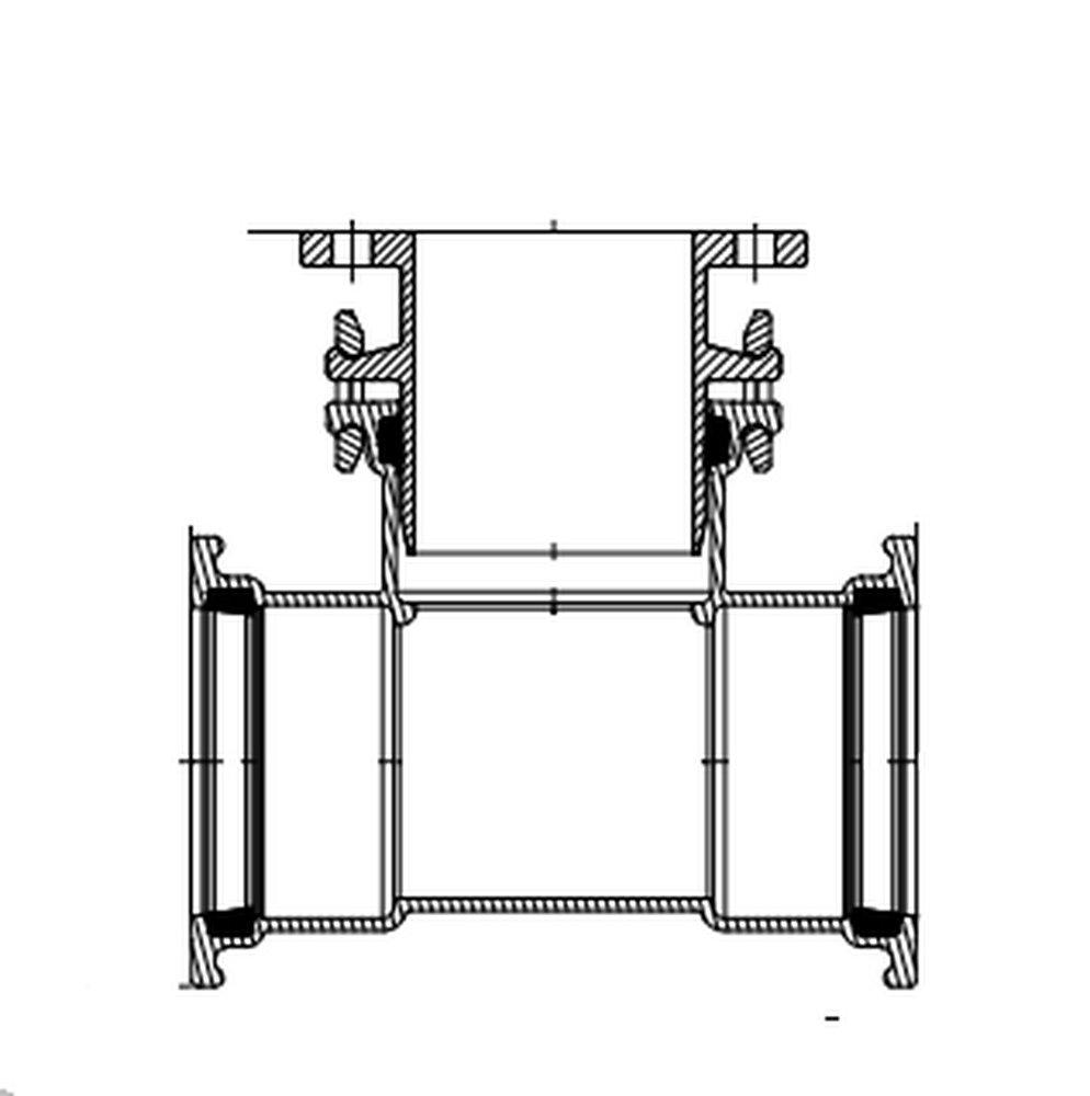 Harrington Corporation Gasket Bituminous Ductile Iron Tee 