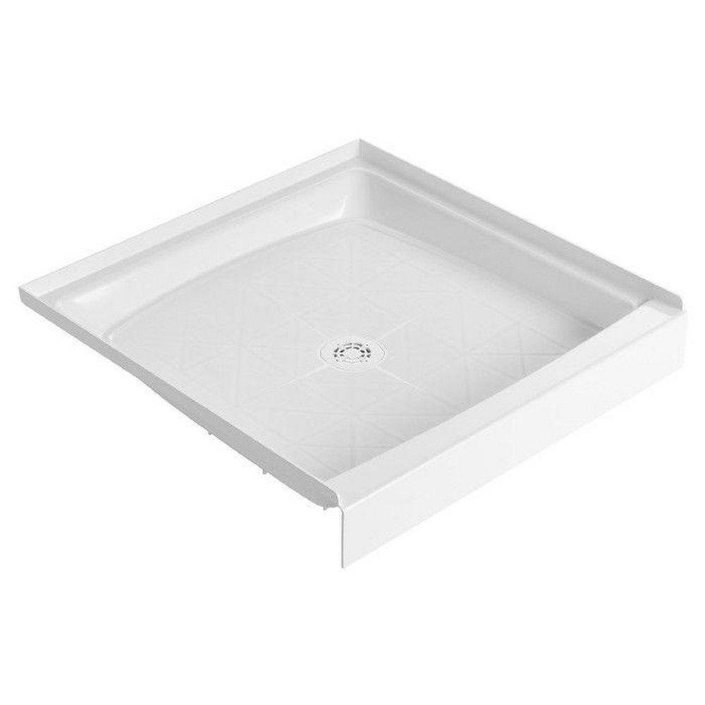 FIAT Products White 34 in. Molded Stone&reg; Shower Base with Center Drain 