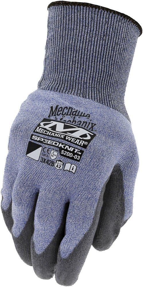 Mechanix Wear Light Grey 15 ga Polyurethane Coated HPPE and Nitrile Cut Resistant Gloves in Light Grey and Blue 