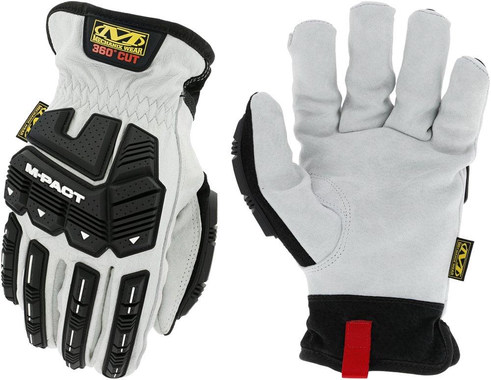 Mechanix Wear White Polyester, TPR, Cotton, DuraHide&reg; Leather and Kevlar&reg; Cut Resistant Gloves in White and Black 