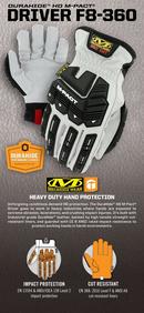 Mechanix Wear White Polyester, TPR, Cotton, DuraHide&reg; Leather and Kevlar&reg; Cut Resistant Gloves in White and Black 
