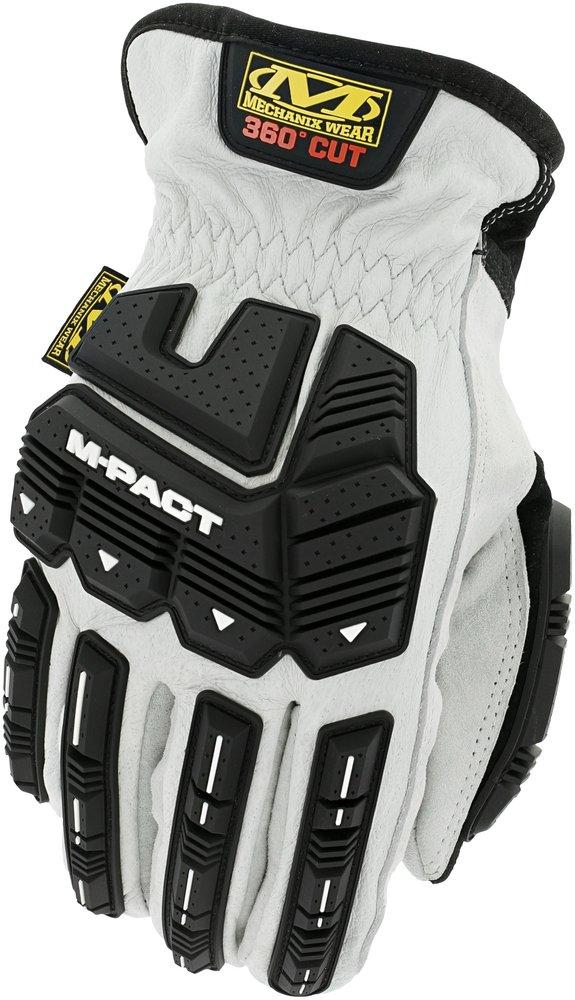 Mechanix Wear White Polyester, TPR, Cotton, DuraHide&reg; Leather and Kevlar&reg; Cut Resistant Gloves in White and Black 