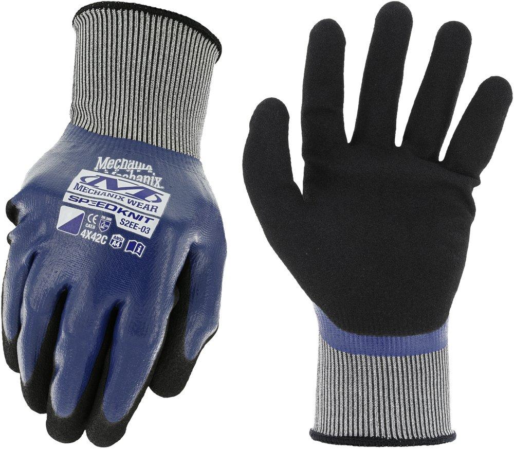 Mechanix Wear Blue Micro-foam Nitrile Coated Plastic Reusable Cut Resistant Gloves in Blue 