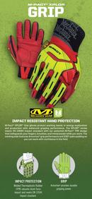 Mechanix Wear Hi-Viz Green D3O&reg;, HPPE, Neoprene, TPR and Synthetic Leather Impact Gloves in Hi-Viz Green and Red 
