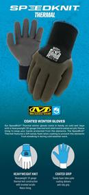 Mechanix Wear Black 10 ga Nitrile Coated Rubber, HPPE, Nylon and Polyester Thermal Insulation Work Gloves in Black 