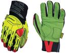 XL Size D3O®, HPPE, Neoprene, Polyester, TPR and Synthetic Leather Impact Gloves in Hi-Viz Yellow