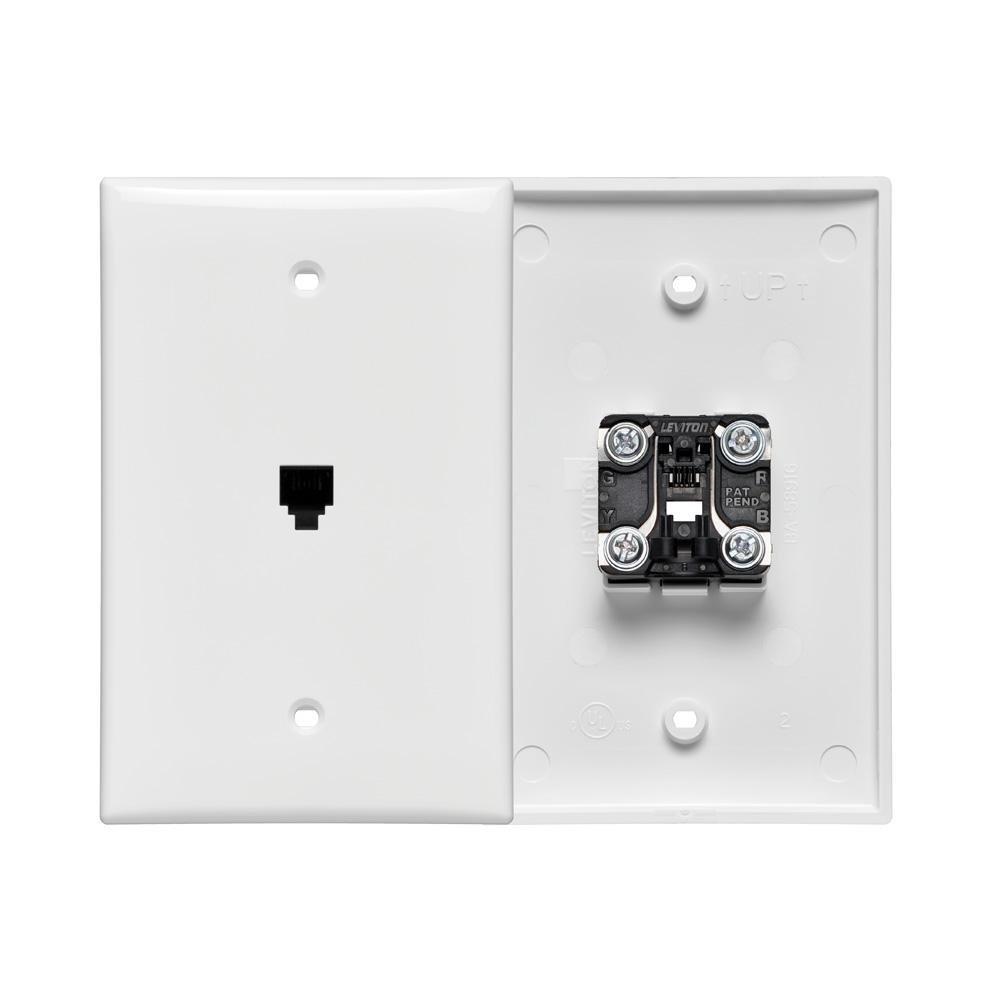 LEVITON White 4-7/8 x 3-1/8 in. Plastic Wall Plate 